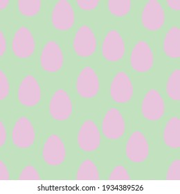 Seamless easter pattern with ornamental pink eggs. Vector holiday decorations, backgrounds and textures. For fabric, textile, wrapping paper, packaging, web