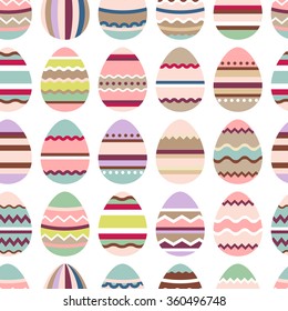 Seamless easter pattern with painted eggs. Endless texture for your design, greeting cards, announcements, posters.