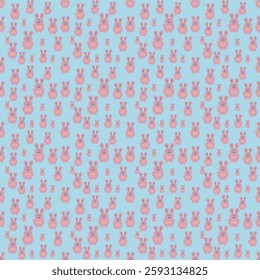 seamless Easter pattern rabbit pink blue wallpaper cover children