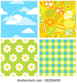 Seamless Easter pattern set