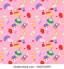 Seamless easter Pattern Vector for banner, poster, flyer