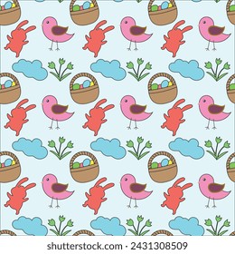 Seamless easter Pattern Vector for banner, poster, flyer