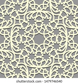Seamless eastern pattern background. Islamic ornament. Geometric decoration shape. Texture arabian traditional motif. Vector illustration