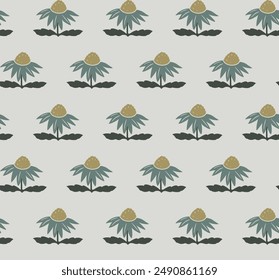 Patrón de equinácea sin costuras. Fondo de pantalla floral para interiores, telas, envolturas de regalo y artesanías.