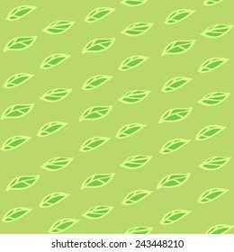 Seamless eco pattern with green leaves.