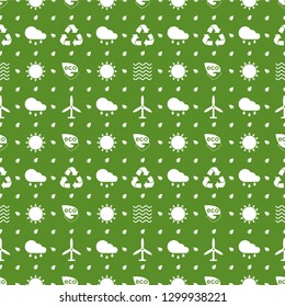 Seamless ecology pattern. Flat vector cartoon illustration. World Environment Day.