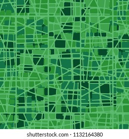 Seamless editable abstract pattern. Multi-colored camouflage texture. Divided rounded squares. The picture is covered with a network of square crossed cells.