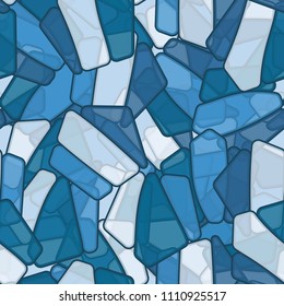 Seamless editable color pattern. The texture is made in camouflage style. The pentagons are divided into three parts. 