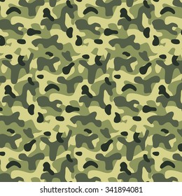 Seamless editable military pattern with green camouflage 