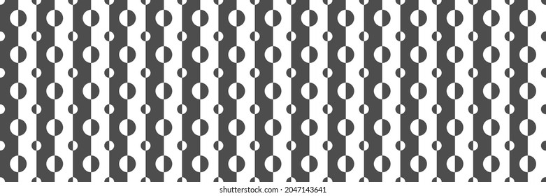 Seamless editable monochrome vector rectangles and circles pattern for textures, textiles, simple backgrounds, covers and banners. Flat style