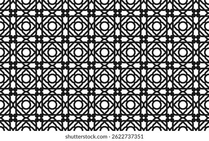 Padrão de vetor de ornamento editável sem costura para decoração, modelo, maquete, combinando linhas florais e geométricas, perfeito para gravação a laser CNC e design de papel de parede