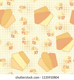 Seamless editable pattern consisting of broken pentagons.
Against the background, there is a texture from the rows of five-pointed stars of different sizes.