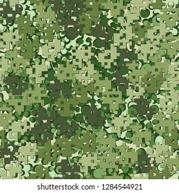 Seamless editable pattern. Fashionable pixel camouflage with pseudo-relief effect.
Background consisting of blots. Just for editing.