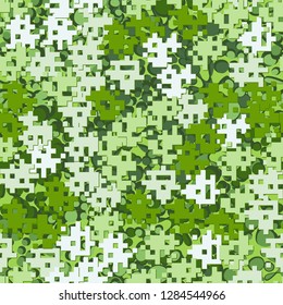 Seamless editable pattern. Fashionable pixel camouflage with pseudo-relief effect.
Background consisting of blots. Just for editing.