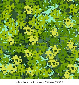 Seamless editable pattern. Fashionable pixel camouflage with pseudo-relief effect.
Background consisting of seven-pointed stars. Easy to edit.