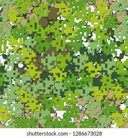 Seamless editable pattern. Fashionable pixel camouflage with pseudo-relief effect.
Background consisting of seven-pointed stars. Easy to edit.