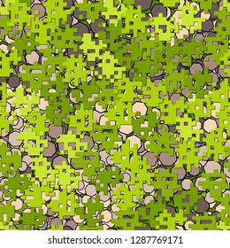 Seamless editable pattern. Fashionable pixel camouflage with pseudo-relief effect.
Background consisting of heptagons. Easy to edit.