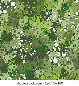 Seamless editable pattern. Fashionable pixel camouflage with pseudo-relief effect.
Background consisting of heptagons. Easy to edit.