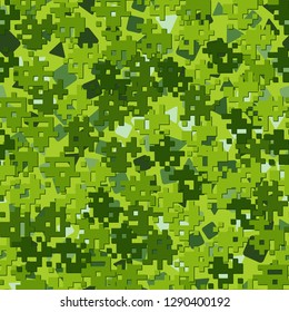Seamless editable pattern. Fashionable pixel camouflage with pseudo-relief effect.
The background consists of squares and triangles. Easy to edit.