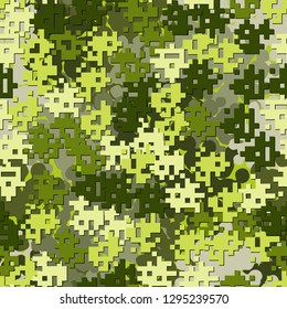 Seamless editable pattern. Fashionable pixel camouflage with pseudo-relief effect.
Background consisting of branched blots. Easy to edit.