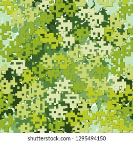 Seamless editable pattern. Fashionable pixel camouflage with pseudo-relief effect.
Background consisting of branched blots. Easy to edit.