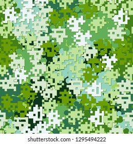 Seamless editable pattern. Fashionable pixel camouflage with pseudo-relief effect.
Background consisting of branched blots. Easy to edit.