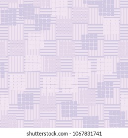 Seamless editable pattern. Groups of coarse quadrangles are located chaotically against the background of chess cells.