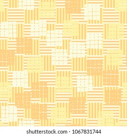 Seamless editable pattern. Groups of coarse quadrangles are located chaotically against the background of chess cells.