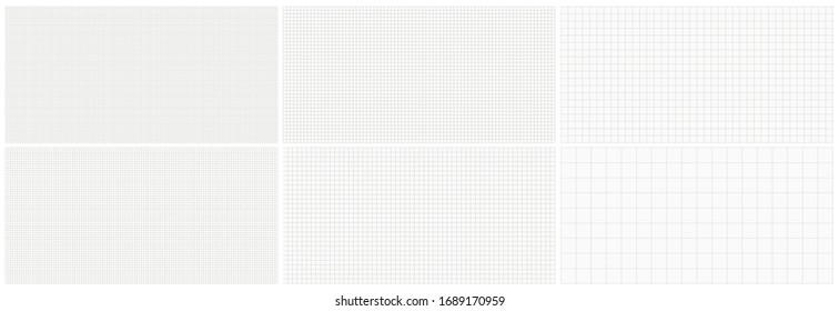 Seamless editable set of vector graph paper background. Vector illustration template. Black and white set.