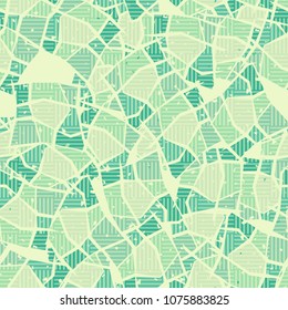 Seamless editable texture of angular spots and lines arranged randomly. On the surface of the grid of lines, grouped in chess order.