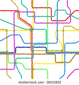 Seamless editable vector tile of a generic subway map