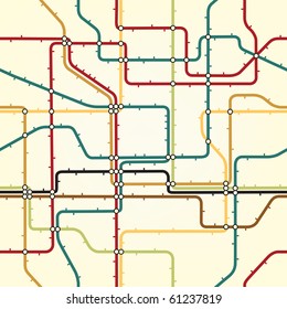 Seamless editable vector tile of a generic subway map