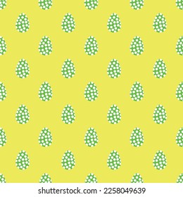 Seamless egg pattern on the light yellow background