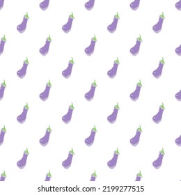 Seamless eggplant pattern. Colored seamless doodle pattern with eggplant icons