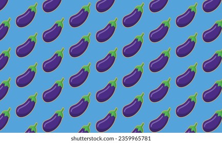 Seamless eggplant pattern design for printing