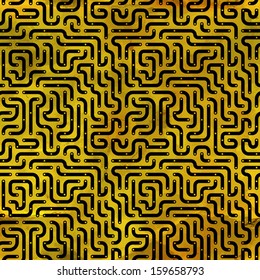 Fundo da placa de circuito eletrônico sem costura. Ilustração vetorial. 