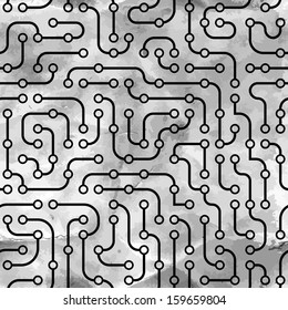Seamless electronic circuit board background. Vector illustration. 