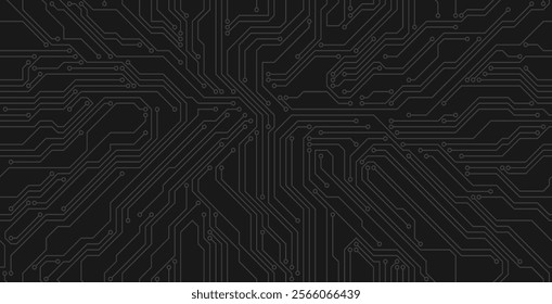 Seamless electronic lines and circuits on a black background.
