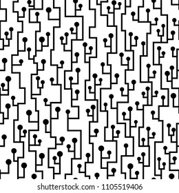 seamless electronic technology vector pattern on white background