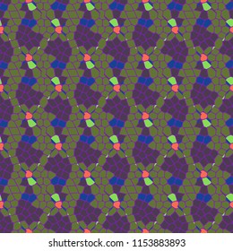 Seamless elegant abstract background multicolor grid mosaic.
