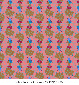 Seamless elegant abstract background multicolored grid mosaic.