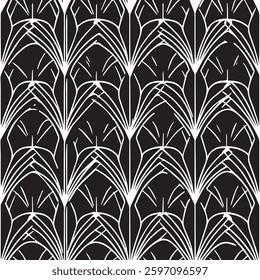 Seamless Elegant Art Deco Gold Lines on Dark Background for Luxury Branding, Vintage Prints, or Sophisticated Designs