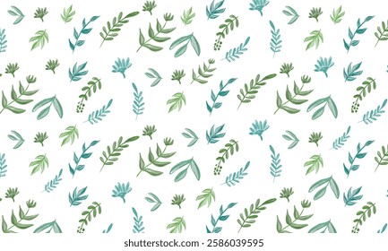 seamless and elegant Background pattern featuring floral and leaf elements, designed for continuous repetition without visible seams. 