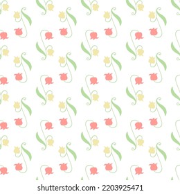 Seamless elegant floral background. Decorative pattern with herbal elements. Vector illustration. 