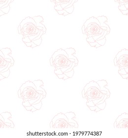 Seamless elegant floral pattern. Decorative background in minimalists style. Soft light texture. Sketched flowers. Botanical theme. 