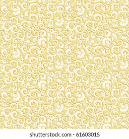 Seamless elegant floral pattern vector vintage background with embossed effect