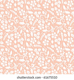 Seamless elegant floral pattern vector background (wallpaper, print, swatch) with embossed effect ( for high res JPEG or TIFF see image 61675507 )
