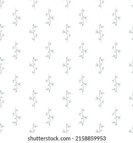 Seamless elegant herbal background. Vector texture in modern minimalist style. Decorative design with nature motifs. 