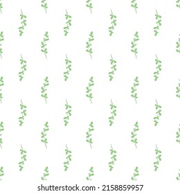 Seamless elegant herbal background. Vector texture in modern minimalist style. Decorative design with nature motifs. 