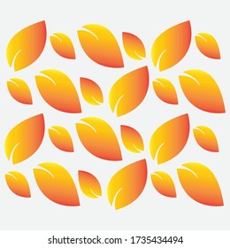 Seamless elegant orange & yellow gradient leaf pattern